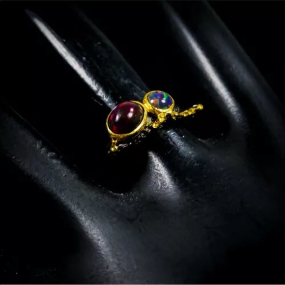 Artisan Black Opal modern design 925 ring size 7.5 - Picture 4 of 5
